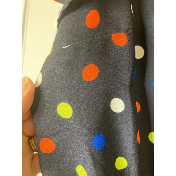 Modcloth fits of bliss short sleeve navy polka dot dress sz M - Picture 9 of 12